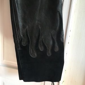 Black leather riding pants